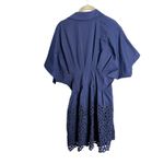 Anthropologie NEW  Exquise The Tobie Button Front Pleated Shirt Dress Eyelet Mini Photo 7