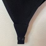 Steve Madden NWOT Xandra Black Ribbed Viscose Long Sleeve Bodysuit Size L Photo 9