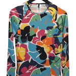 Nautica Women's Rash Guard Long Sleeve Tropical Floral Print Size Small Photo 0