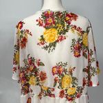 Live 4 Truth  Floral Kimono Top Vibrant Open Elastic Waist Tie Front Plus Size 3X Photo 3
