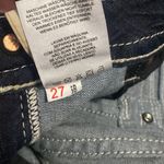 Miss Me SKINNY DARK WASH JEANS SADDLE STITCH POCKET RED,WHITE AND BLUE SZ 27 Photo 11