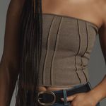 Pilcro  Anthropologie Corset Sweater crop Top Women’s size S NEW brown Photo 2