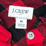 J.Crew  Buffalo Flannel Blouse Red Plaid Long Sleeve Preppy Buttoned Women’s Sz M Photo 6
