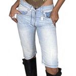 Y2K low rise denim capri shorts, great for a festival #y2kfashion #denimshorts Blue Size undefined Photo 0