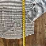 J.Crew Women's Baseball Style Long Sleeve Navy Blue Stripped 100% Linen Sz XL Photo 3