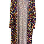 LuLaRoe Sarah Long Cardigan Duster - Colorful Kimono Women's Size L Photo 3