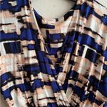 Parker Blouson Catalina Dress Stretch Drape Faux Wrap Watercolor Dolman Sleeve S Photo 6