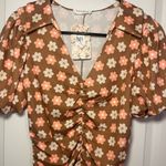 Storia 🆕🌼NWT Women’s  Body Con Ruched Retro Flower Print Dress Size M Photo 7
