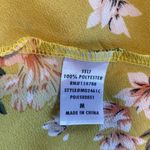 Mable Isabela Satin Tropical Floral Asymmetrical Midi Dress Yellow Medium Photo 12