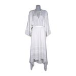 ZARA  White Black Stripe Long Sleeve Midi Dress Asymmetrical Hem Women's Medium Photo 1