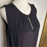 Madewell NWOT Blouse Black Sleeveless Gathered Neckline Keyhole Top-S Photo 2