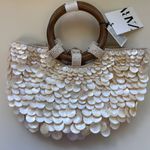 ZARA Faux Mother of Pearl Appliqué Bag Purse Crossbody Bohemian Wedding TikTok Photo 2