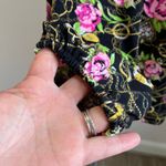 Betsey Johnson Floral Chain Print Blouson Top XL Pink Roses Boho Glam Photo 6