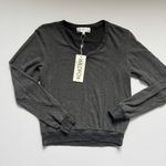Wildfox  Baggy Beach Jumper Deep V | Clean Black Grey Size X-Small NWT Photo 1