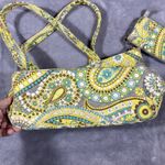 Vera Bradley Tote Shoulder Bag & Coin Purse Lemon Parfait Yellow Gray Paisley Photo 9