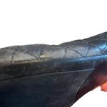 Neiman Marcus Navy Quilted Leather Patent Cap Toe Ballet Flats Women's Size 9 Photo 5