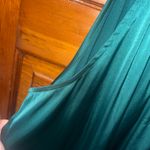 Silky Stretch Halter Maxi Dress Green Size L Photo 2