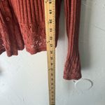 Cotton Ginny Vintage Sweater Cottage XL Button Front Knit Lace Trim Cardigan Red Photo 3