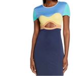 STAUD NWT  Piera Dress Size Small Color Blue Green Yellow Photo 4