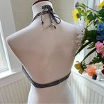 Aerie  Striped Brooke Bikini Top 38C Twist Front Padded‎ Halter Swim Photo 2