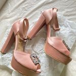 NEW Cuple women's size 38 EU gem embellished chunky heel sandals NWD missing gem Pink Photo 4