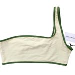 We Wore What NEW Women's Size Large White Green Contrast One Shoulder Bra Photo 3
