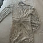 Long sleeve Sequin mini dress Silver Size M Photo 3