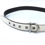 L Genuine Leather Solid Brass Accessories Belt White Photo 1