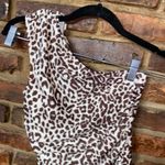 J.Crew New Leopard Print One Shoulder Ruched One-Piece Swim Bathing Suit Size 2 Photo 2