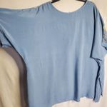 Kaktus made in Italy sz L oversized linen viscose blend blue rose print tunic Green Size L Photo 2