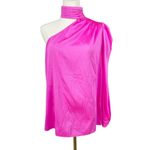 Generation Love Rosario One Shoulder Hot Pink Silk Blouse Size XL Statement Top Photo 1