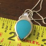 Vintage and Turquoise Pendant On Sterling Silver Necklace Photo 2