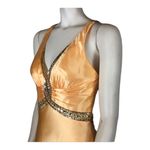 Faviana  Coutuie halter neck sexy yellow long cutout open back prom dress size 8 Photo 9