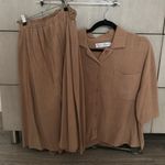 By Tess collection brown shirt and skirt set Photo 1