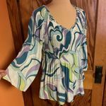 Floral & Ivy psychedelic pastel bell sleeve blouse Purple Size undefined Photo 4