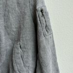 James Perse  Linen Jacket Womens Small 2 Bomber Gray Flax Jersey Lined Pocket Zip Photo 4