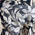 Mango MNG Floral Print Button Front Shirt Dress Black Cream XL Photo 10