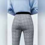 ZARA Plaid Career Business Stretchy Ankle Pants Slacks Gray & Blue Size XS Photo 5