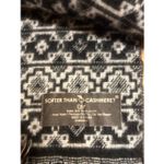 D&Y  Softer Than Cashmere Black White Herringbone Scarf Fringe (5957) Photo 3