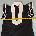 Entro  Linen Blend Midi Dress Womens Small Black Cream Resort Boho Beach Vacation Photo 5