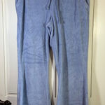 Aerie  Womens Medium Velour Flare Leg Drawstring Waist Lounge Pants‎ Blue Photo 0