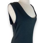 Necessary Objects Black ribbed knit maxi dress, women's large stretchy sleeveless scoop neck maxi Photo 2