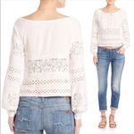 For Love & Lemons  Hayley Lace & Eyelets Blouse in White Size Small Photo 1