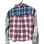 American Eagle Cozy Cabin Cropped Patchwork Plaid Flannel Shirt Size S Photo 6