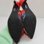 J. Renee Orange Tie Dye Flower Print Slingback Bow Kitten Heels Size 8 Photo 6