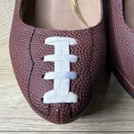 Charis & Doxa Football Wedge Heels 8.5 Brown Textured Game Day Tailgate Sporty Photo 4