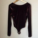AGOLDE  corrin chocolate brown velvet scoop back bodysuit Photo 1