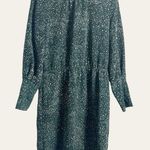 H by Halston Green Scattered Dots Print Long Sleeve A-Line Dress Size M NWT Photo 1