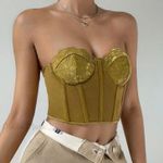 Micas Corset/Bustier Top- Chartreuse- Size Medium- NWT Photo 0