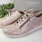 Vionic  Women's Abigail Leather Rose Gold Metallic Casual and Fashion Sneakers Photo 7
